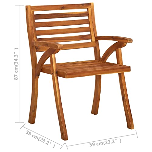 vidaXL 4X Solid Acacia Wood Patio Chairs with Cushions Wooden Furniture Garden Outdoor Terrance Backyard Dining Chair Seating Armchair
