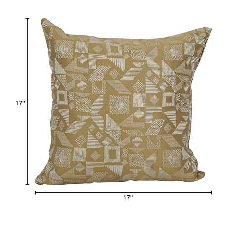 Blazing Needles Square Polyester Jacquard Throw Pillows, 17", Nina Camel 4 Count