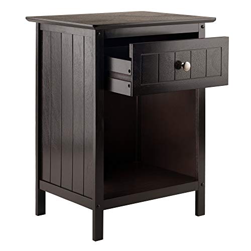 Ergode Wood Burke Home Office Printer Stand | Cottage Style Design | Adjustable Center Shelf | Ample Storage Space | Dark Coffee Finish | 19.84' W x 19.84' D x 31.1' H (23218-VV)