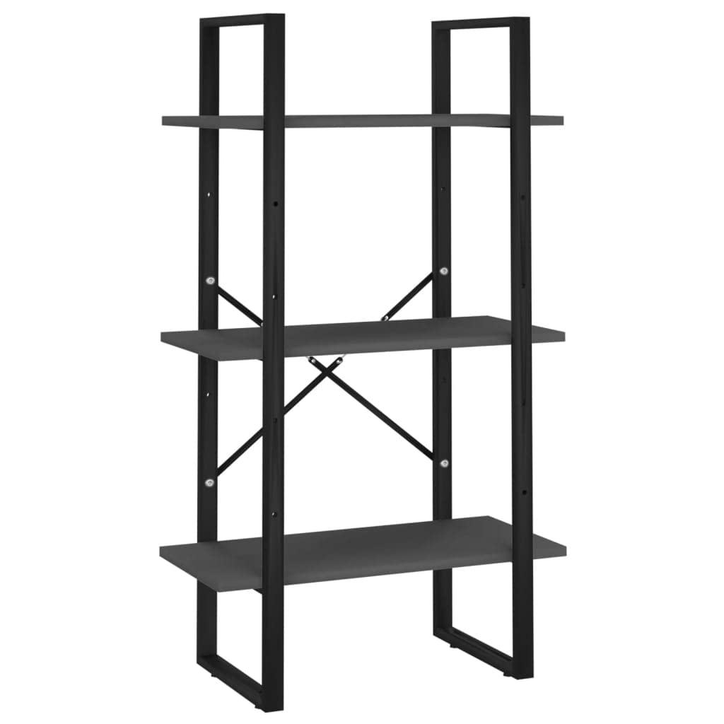vidaXL Gray Storage Shelf 23.6x11.8x41.3, Engineered Wood and Metal, Multi-use Design, Ideal for Home or Professional Use, Assem