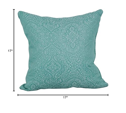 Blazing Needles Square Polyester Jacquard Throw Pillows, 17", Mabul Seaglass 4 Count