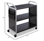 Safco 3-Shelf Scoot Utility Cart, Black