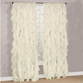 Diamondhome Decorative Sheer Vertical Ruffle Waterfall Window Treatment Curtain Drape (Beige, 1 Panel 50' X 84')