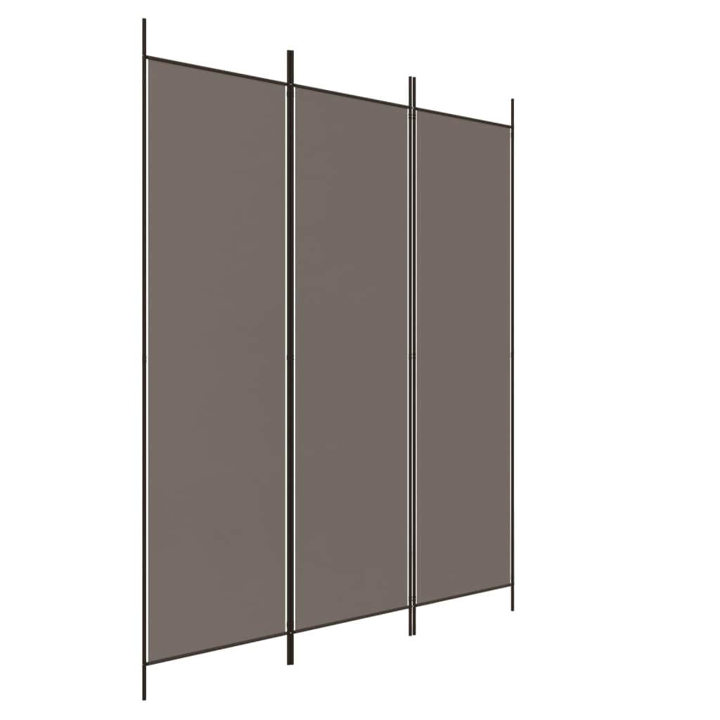 Vidaxl 3-Panel Room Divider | Anthracite | Fabric & Iron | Privacy Screen | Foldable Design | Easy To Assemble | Versatile Usage