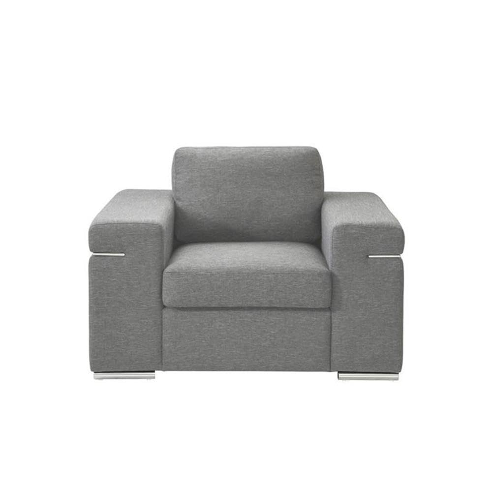 Gianna Light Gray Woven Fabric Arm Chair