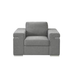 Gianna Light Gray Woven Fabric Arm Chair