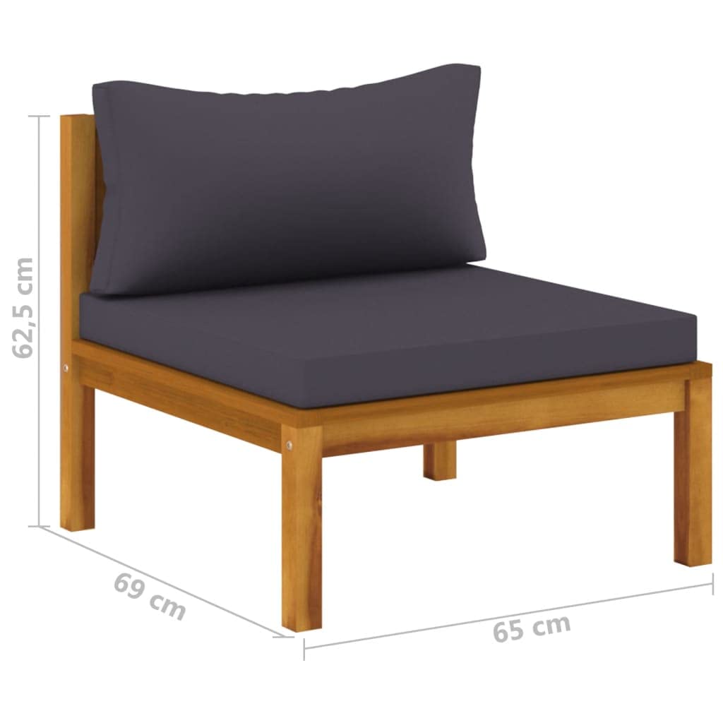 vidaXL Solid Acacia Wood Patio Lounge Set 8 Piece with Cushion Outdoor Garden Terrace Wooden Modular Sofa Seating Seat Sitting Chair Furniture