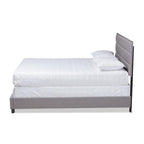 Baxton Studio Ansa Modern and Contemporary Grey Fabric Upholstered Queen Size Bed