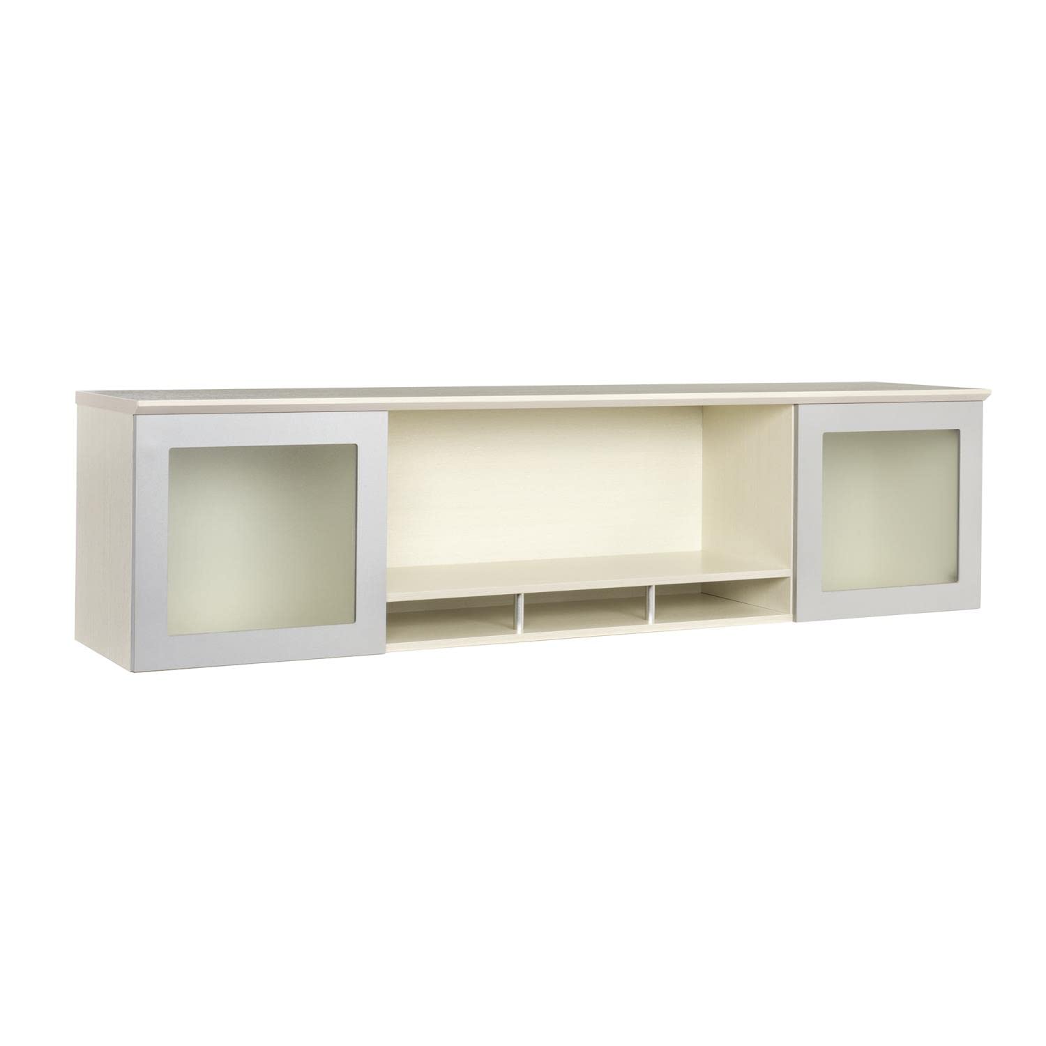Safco Mayline Mnh72Tss Medina Hutch Cabinet With Glass Doors, 72"W, Textured Sea Salt Laminate