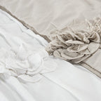 Rizzy Home | BQ4332 | Polyester Quilt | 106"x92" White/Neutral/ Stripe