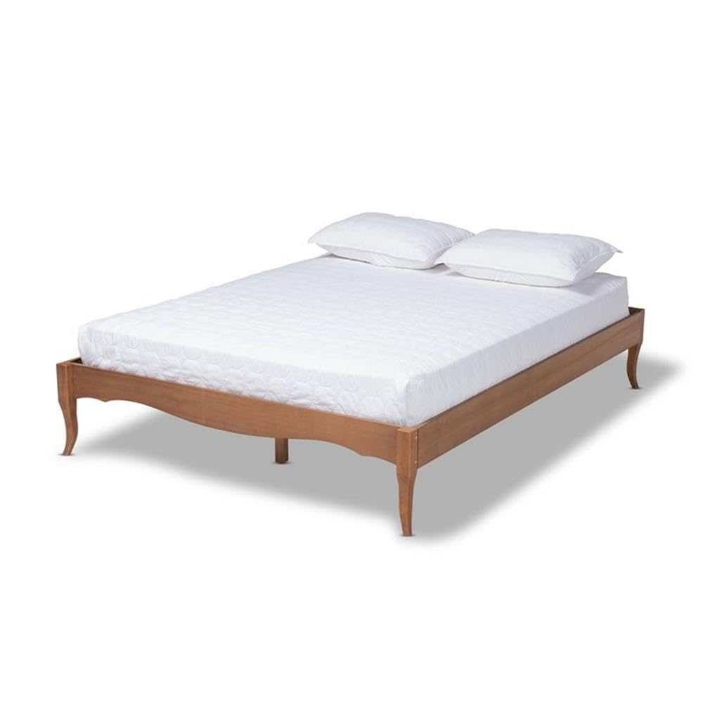 Baxton Studio Marieke Vintage French Inspired Ash Wanut Finished Full Size Wood Bed Frame