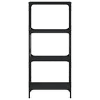 vidaXL 4-Tier Bookcase in Black - Engineered Wood Construction with Industrial Metal Frame, Ample Space, and Adjustable Feet