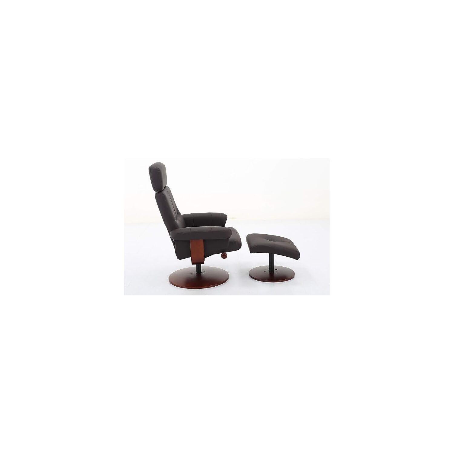 Mac Motion Roma Recliner White Polyurethane Walnut Wood Frame