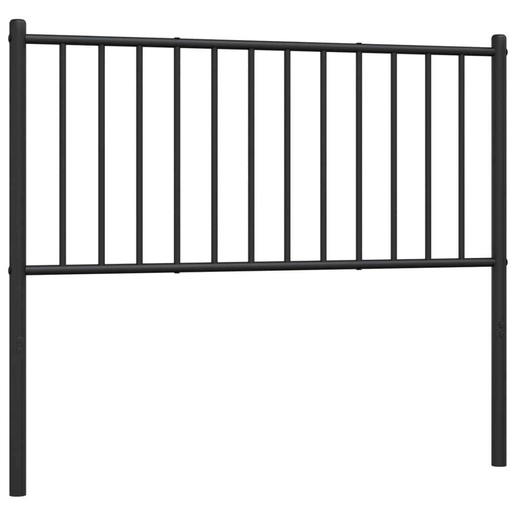 vidaXL Classic Design Black Metal Headboard - 70.9" Width, Powder-Coated Steel Construction, Suitable with Round Tube Beds, Adds Elegance to Bedroom Decor
