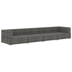vidaXL 4 Piece Garden Sofa Set with Cushions Poly Rattan Gray