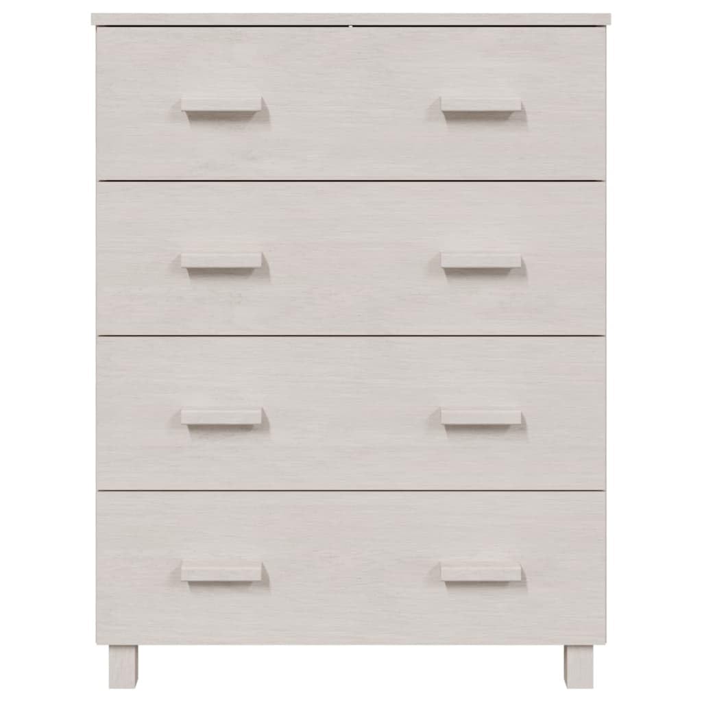 vidaXL HAMAR Sideboard - Solid Wood Pine & MDF - White, 31.1"x15.7"x40.7" - Decorative and Practical Addition to Any Decor, 4 Drawers for Ample Storage