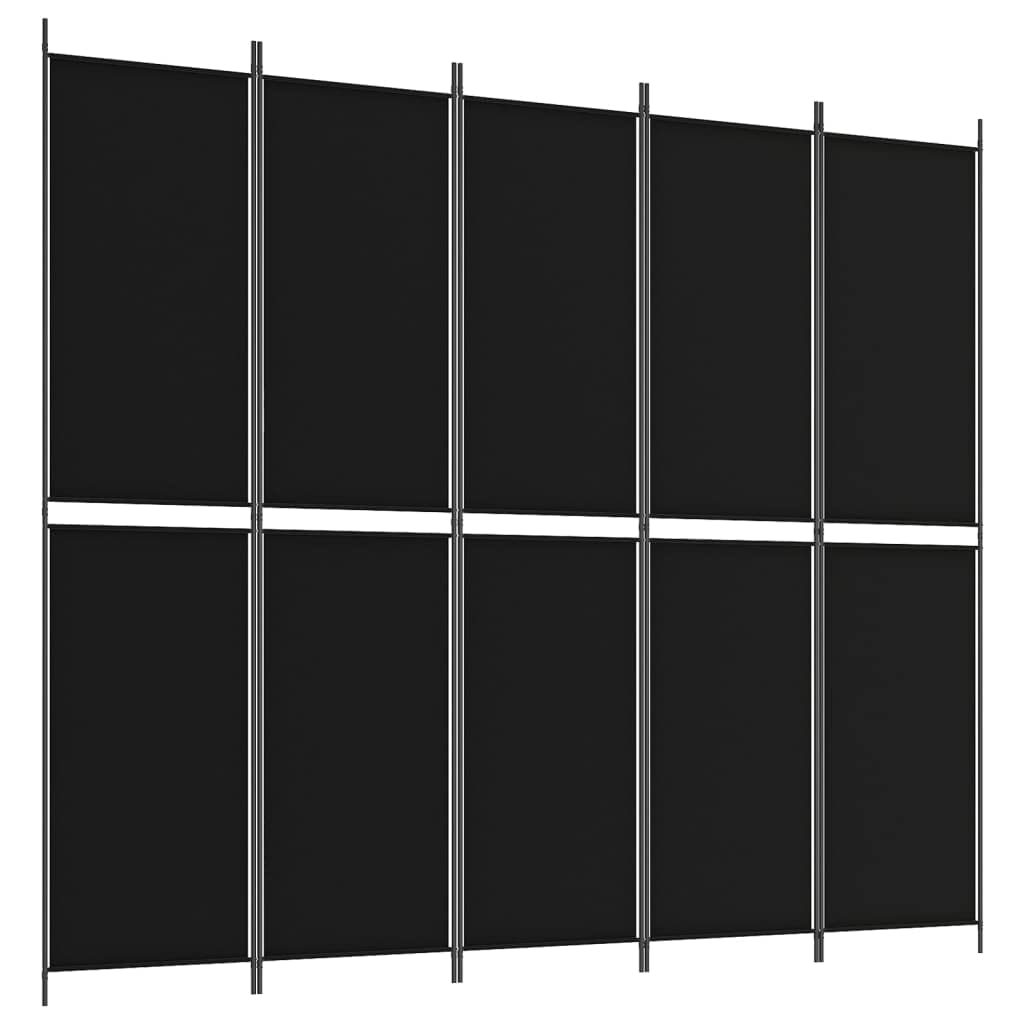 vidaXL Fabric Room Divider - Versatile and Space-Saving Privacy Screen with Breathable Black Polyester Fabric - 98.4''x86.6'' Si