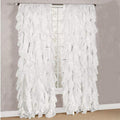 Diamondhome Decorative Sheer Vertical Ruffle Waterfall Window Treatment Curtain Drape (White, 1 Panel 50' X 63')