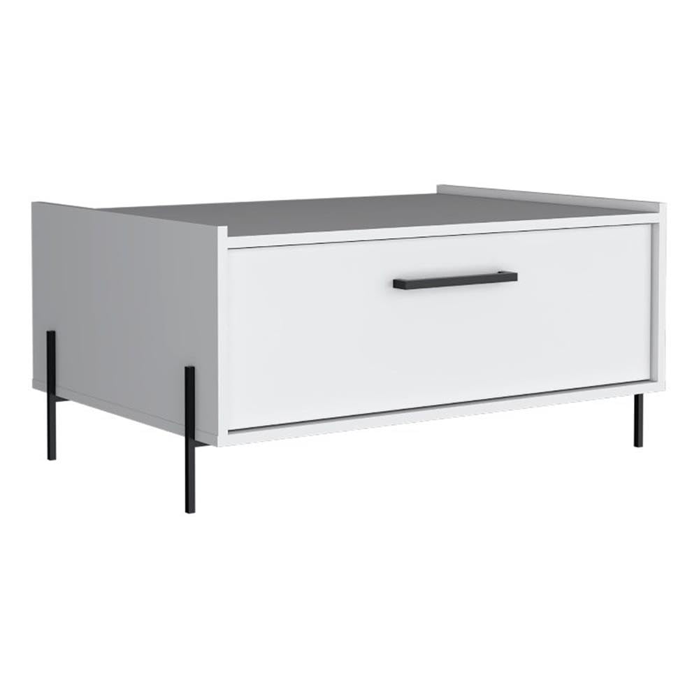 Depot EShop Juneau Coffee Table 1 Shelf 4 Legs White