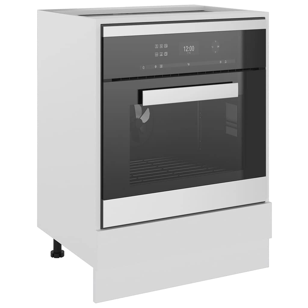 vidaXL White Stove Cabinet Kitchen Furniture, Composite Wood, 60 x 46 x 81.5 cm, Oven Storage Unit, Modern Design, Space-Saving Solution