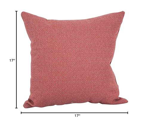 Blazing Needles Square Polyester Jacquard Throw Pillows, 17", Hazeltsb Paprik 2 Count