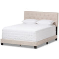 Baxton Studio Cassandra Modern and Contemporary Light Beige Fabric Upholstered Full Size Bed