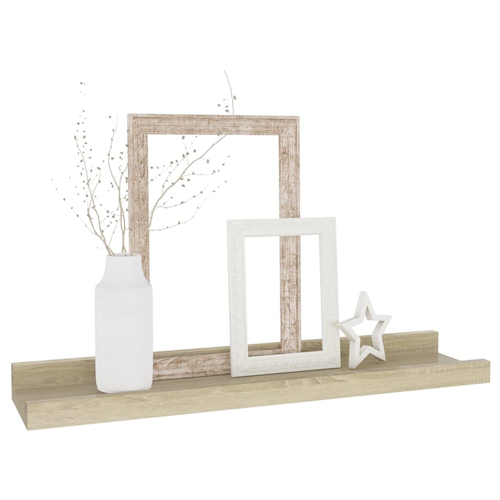 Wall Shelves -SKM Wall Shelves 2 pcs Sonoma Oak 15.7"x3.5"x1.2"