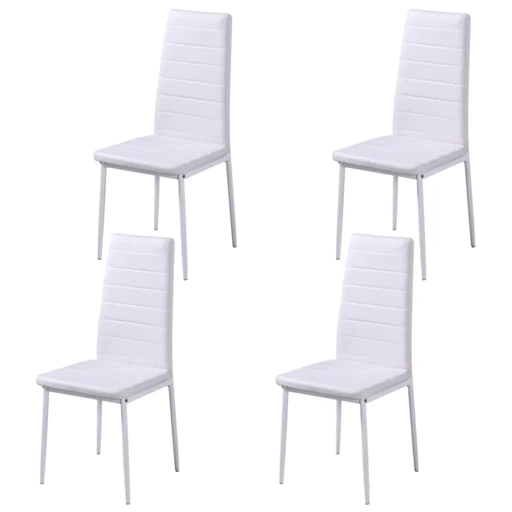 vidaXL Five Piece Dining Table and Chair Set Black and White