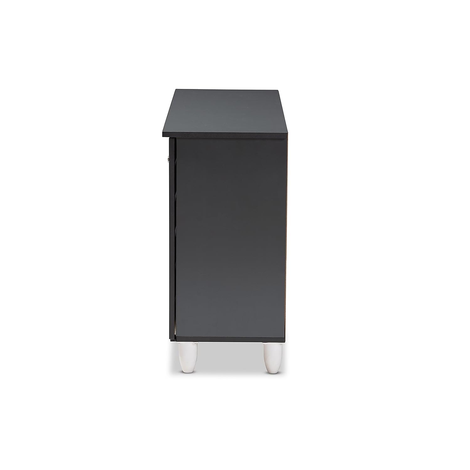 Baxton Studio Gisela 3-Door Shoe Storage Cabinet, Oak and Dark Gray (152-9173-HiT)