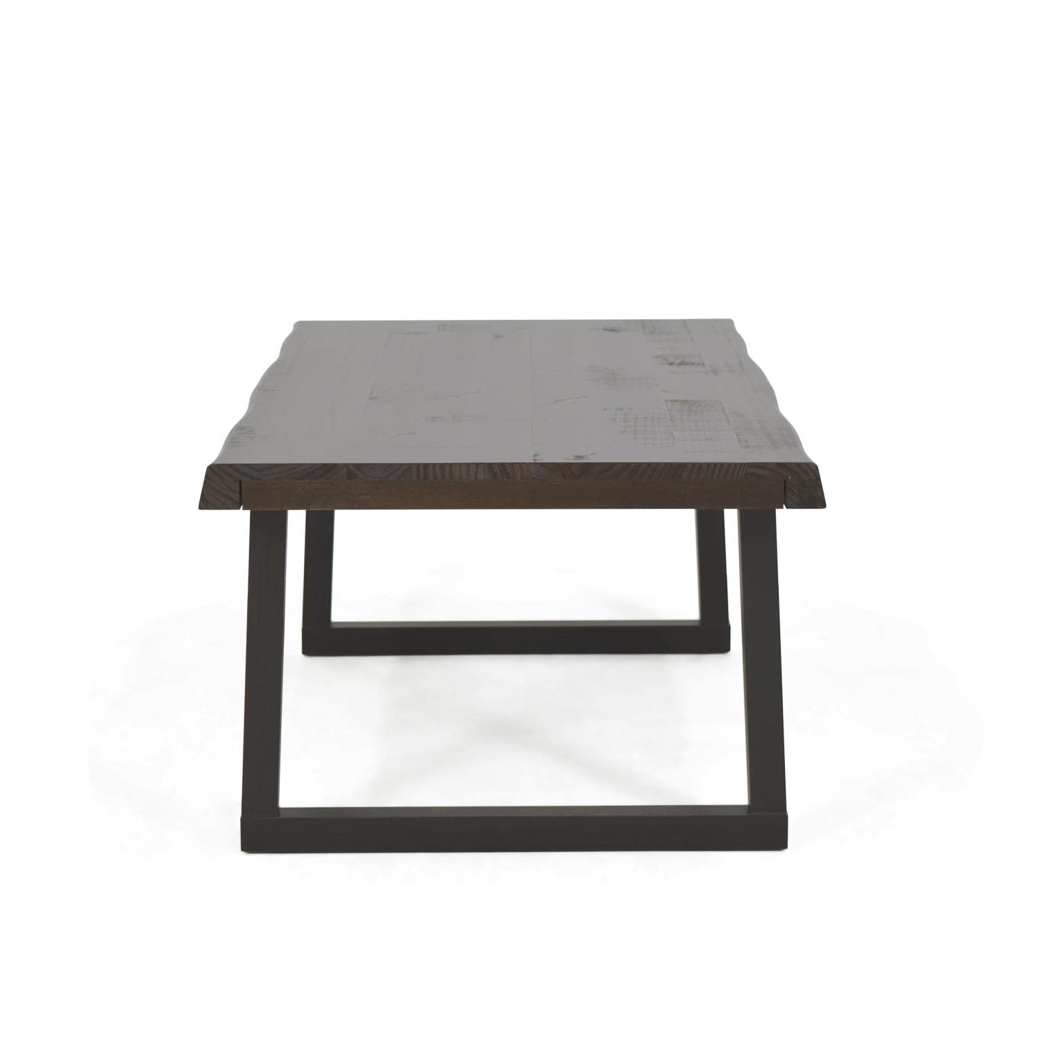 Steve Silver Co Jennings Rustic Cocktail Live Edge, Solid Pine Construction, and Two-Tone Cherry and Ebony Finish Table, 48 x 26 x 18