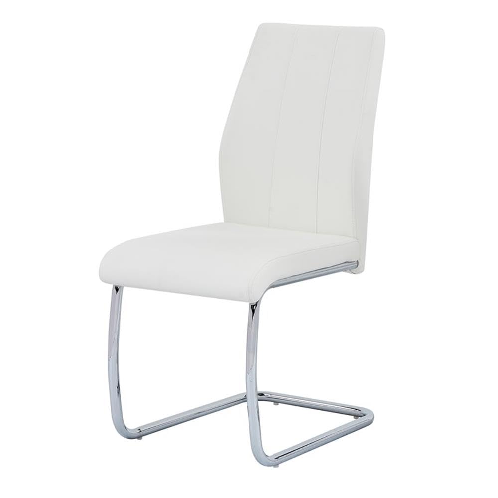 Best Master Furniture Upholstered Contemporary Faux Leather Side Chairs (Set of 2) White