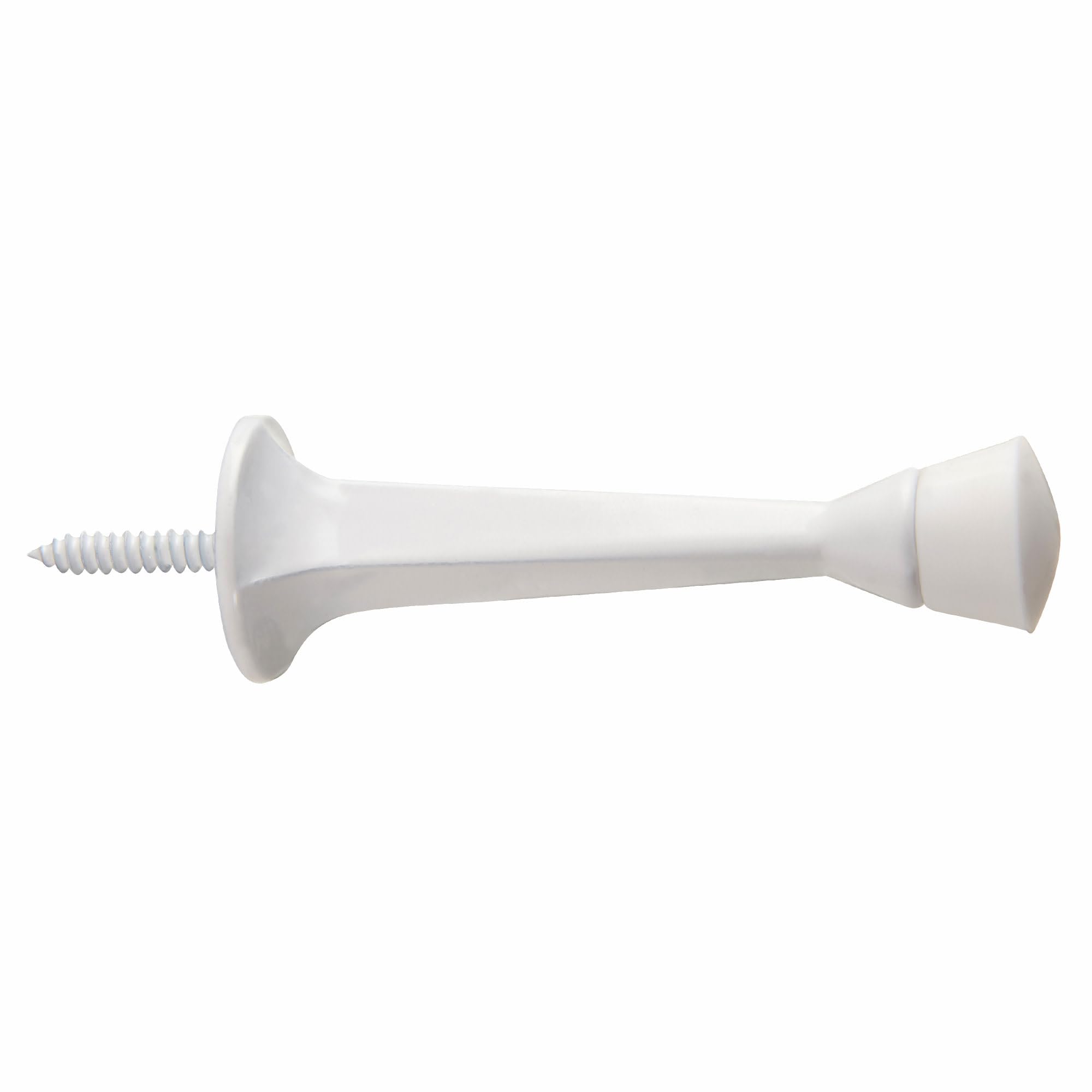 Door Stop Wall Protector With Rubber Tip - White Solid Steel Cast Door Stoppers 10-Pack - Design House, 188250
