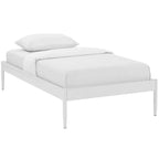 Modway Elsie Modern Metal Twin Platform Bed Frame Mattress Foundation With Slat Support In White