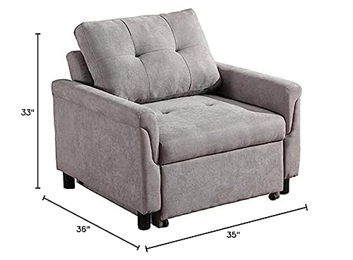 Lilola Home Hannah Gray Woven Convertible Armchair