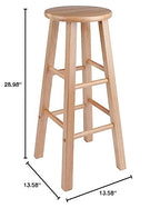 Ergode Wood Element Bar Stool Set - Elegant, Sturdy, 220lb Capacity