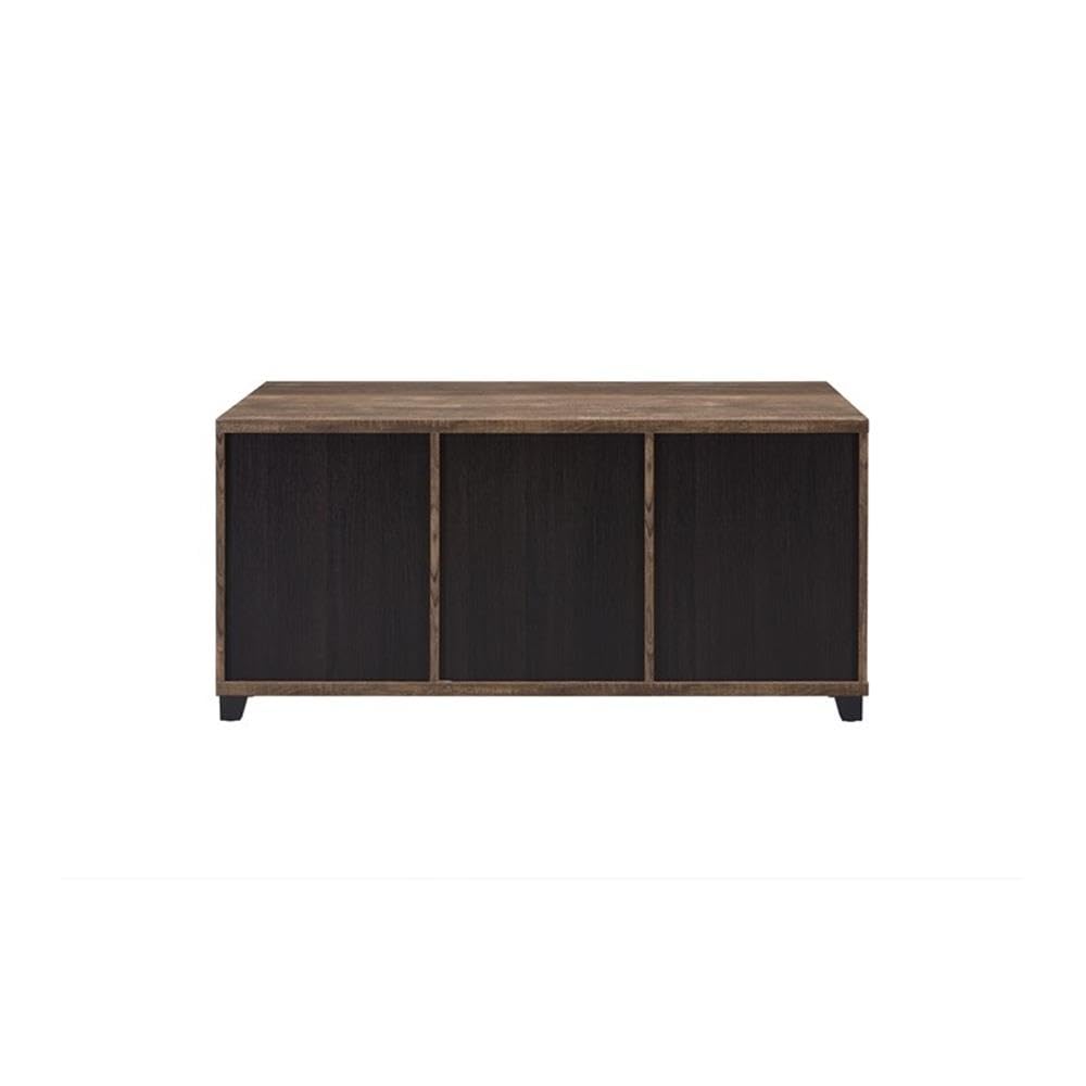 Acme Nineel Wood 2-Door Coffee Table In Rustic Oak And Black