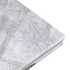 Best Master Furniture Chihiro Contemporary Grey Square Stone End Table, Silver