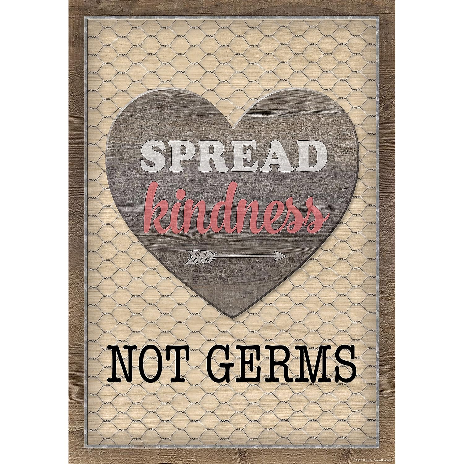 Teacher Created Resources Spread Kindness Not Germs Positive Poster, 13-3/8'' X 19''