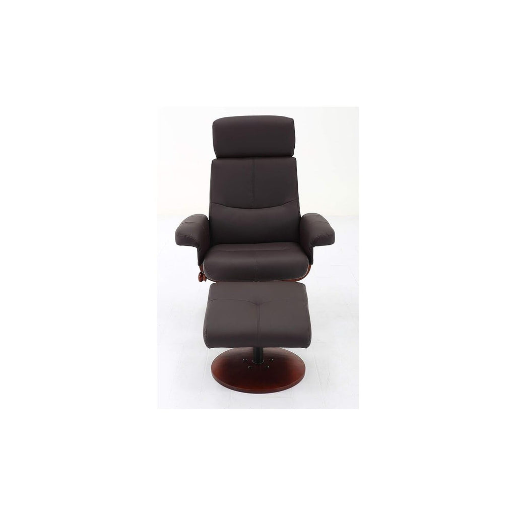 Mac Motion Roma Recliner White Polyurethane Walnut Wood Frame