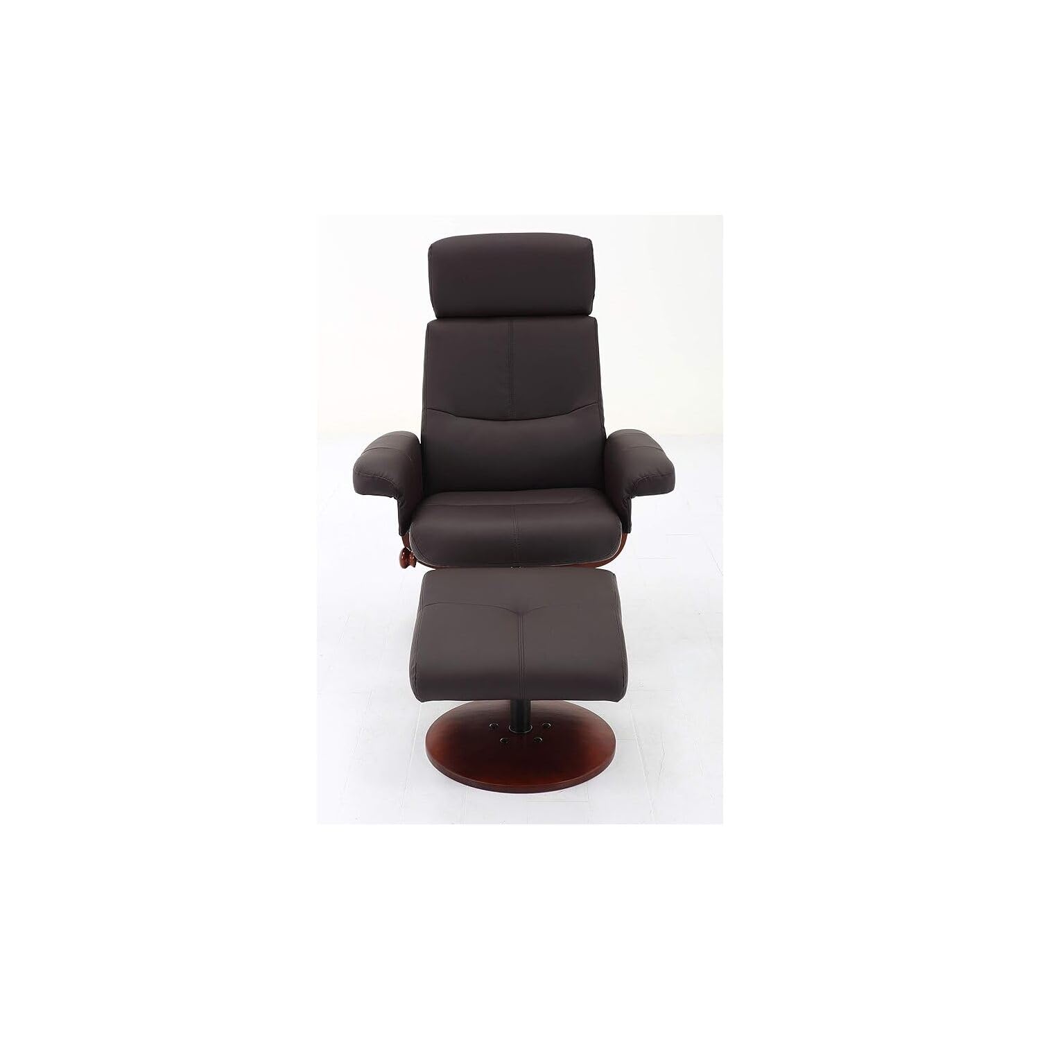 Mac Motion Roma Recliner White Polyurethane Walnut Wood Frame