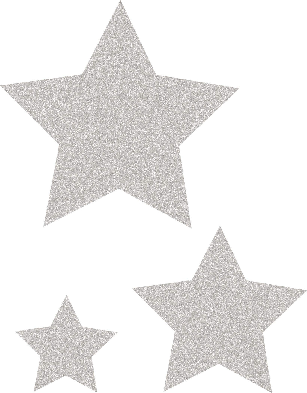 Silver Glitz Stars Accents Asst Sz