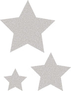 Silver Glitz Stars Accents Asst Sz