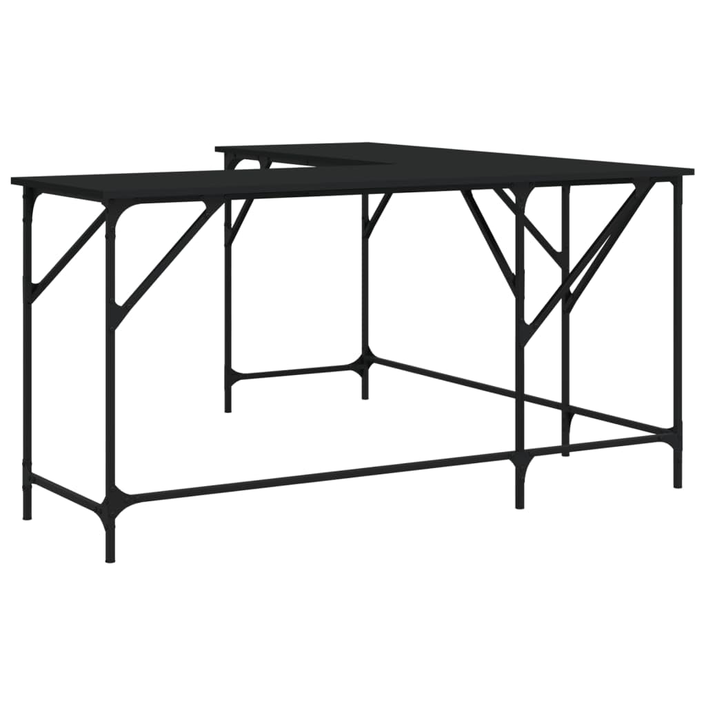 vidaXL Desk Computer Table Furniture for Home Office Black Engineered Wood