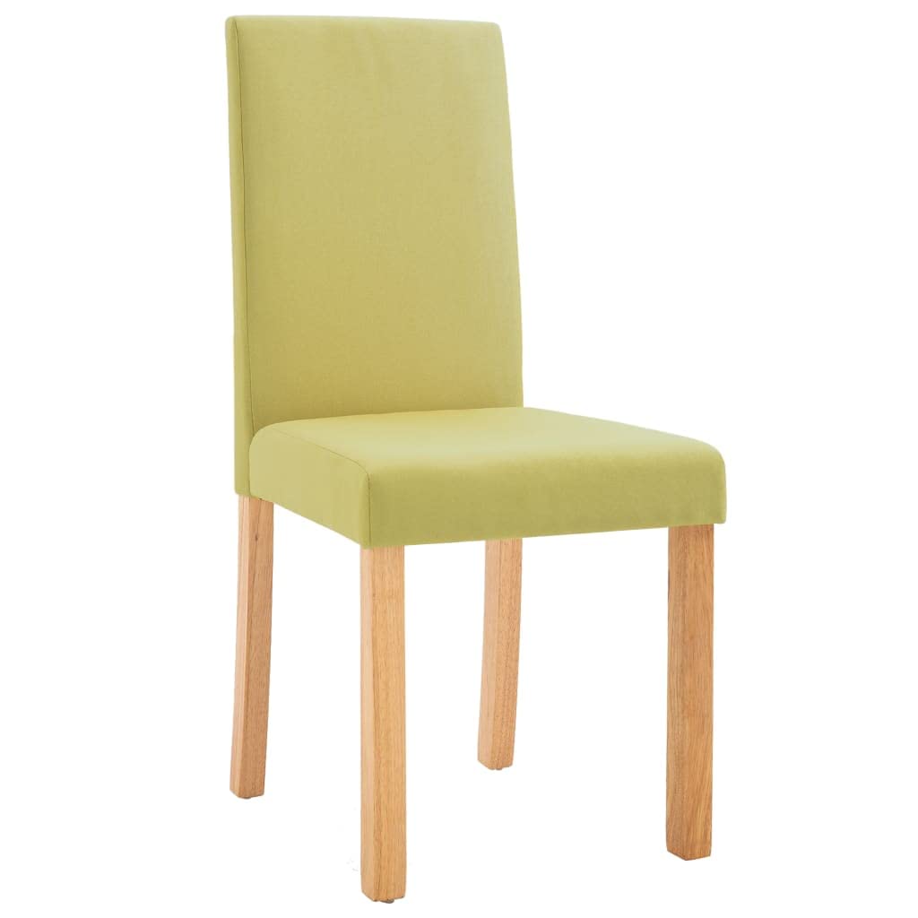 vidaXL Ergonomically Designed Dining Chairs in Green Fabric, Set of 4 - Solid Wooden Legs and Soft Upholstery for Comfort and Stability
