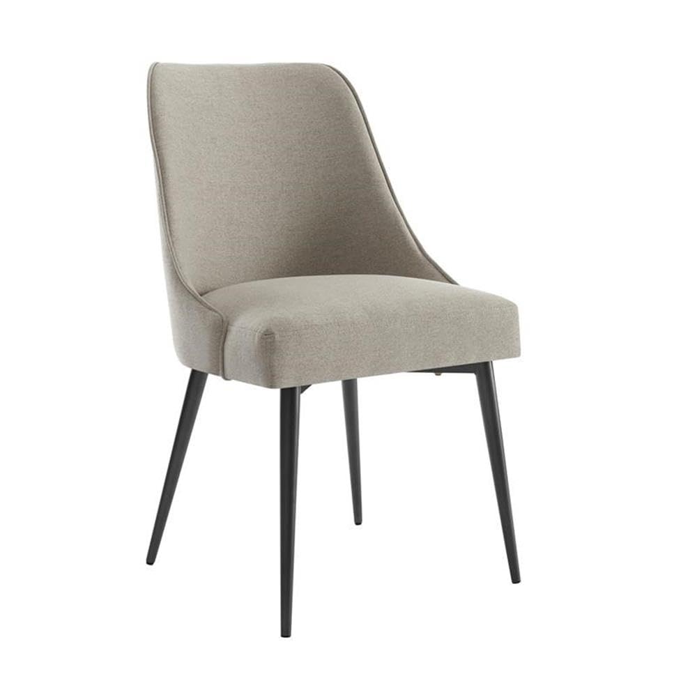 Steve Silver Co Upholstered Olson Side Chairs, Set of 2 Chairs, Mid-Century Design, Dining Room, Kitchen, Khaki, Upholstered Fabric, Iron Legs, 22" D x 20" W x 35" H, Khaki