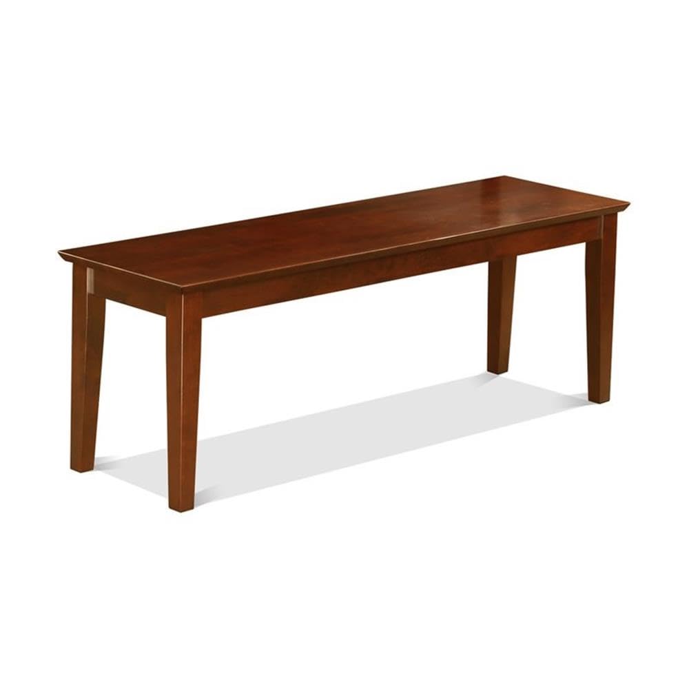 East West Furniture MILA5C-MAH-C 5 Piece Dining Set Includes a Rectangle Dining Room Table with Butterfly Leaf and 2 Linen Fabric Kitchen Chairs with 2 Benches, 36x54 Inch, Mahogany