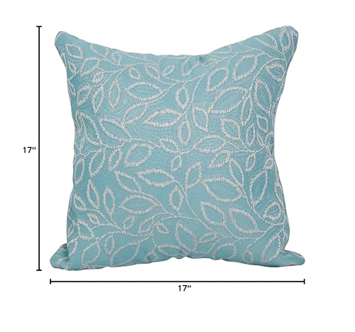 Blazing Needles Square Polyester Jacquard Throw Pillows, 17", Florian Caribb 4 Count