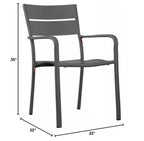 Pangea Home Miami 6Ac Gry Dining Chairs, Grey