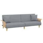 vidaXL Convertible Sofa Bed with Armrests - Modern Light Gray Fabric Sleeper Couch with Extra Pillows, Thick Padded Seats, Durable Plywood Frame