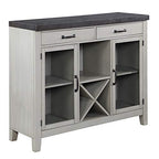 Steve Silver Hyland Stone Gray and Charcoal Wood Server